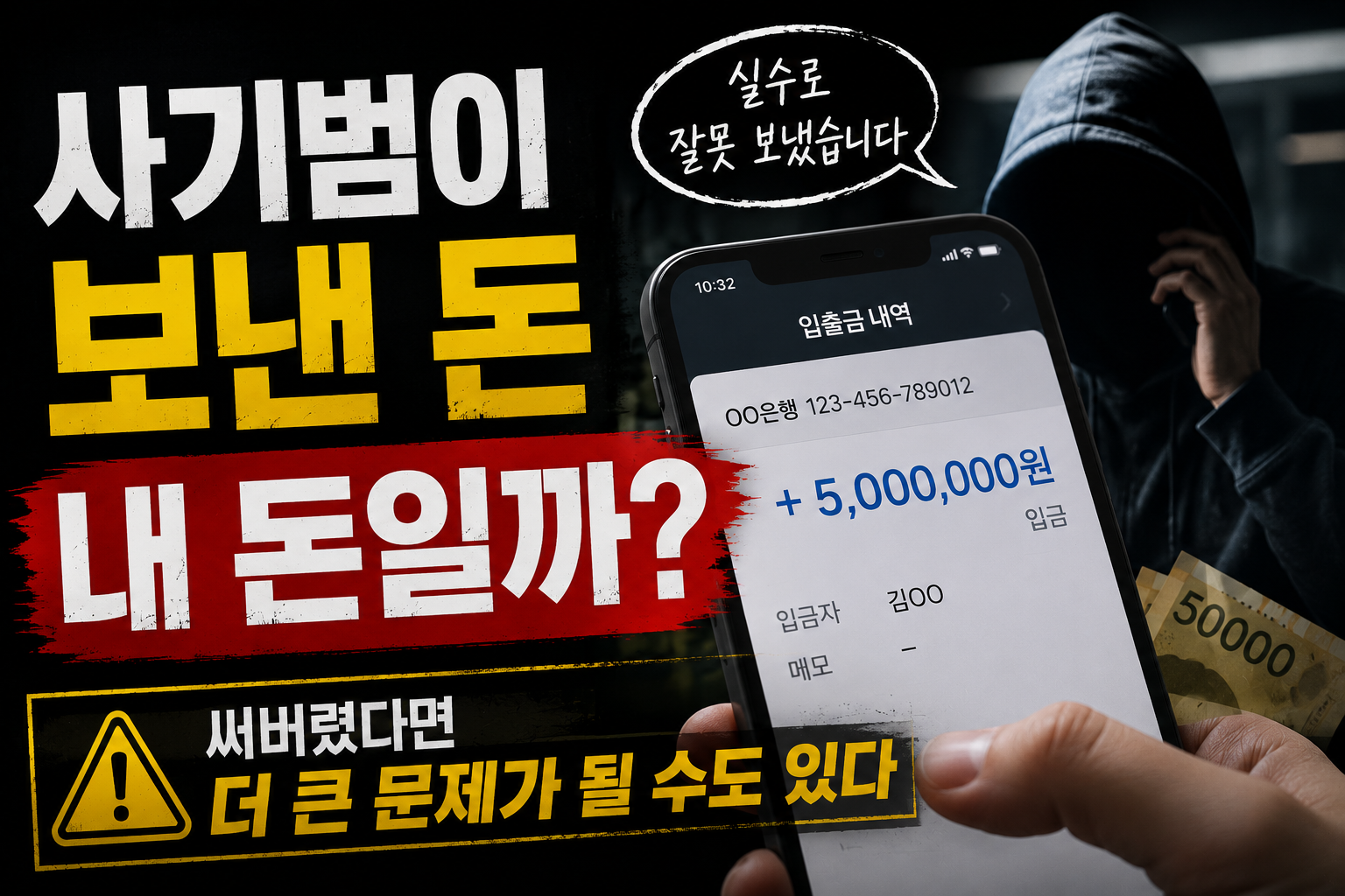 사기범이 보낸 돈, 받아서 쓰면 내 돈 될까?