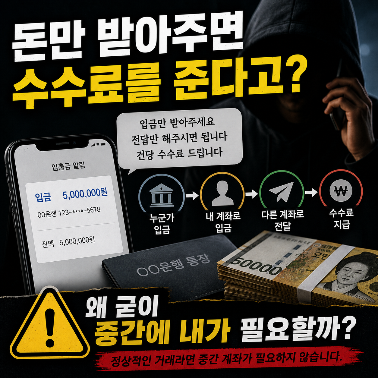 돈만 받아주면 수수료를 주겠다는데 괜찮을까?
