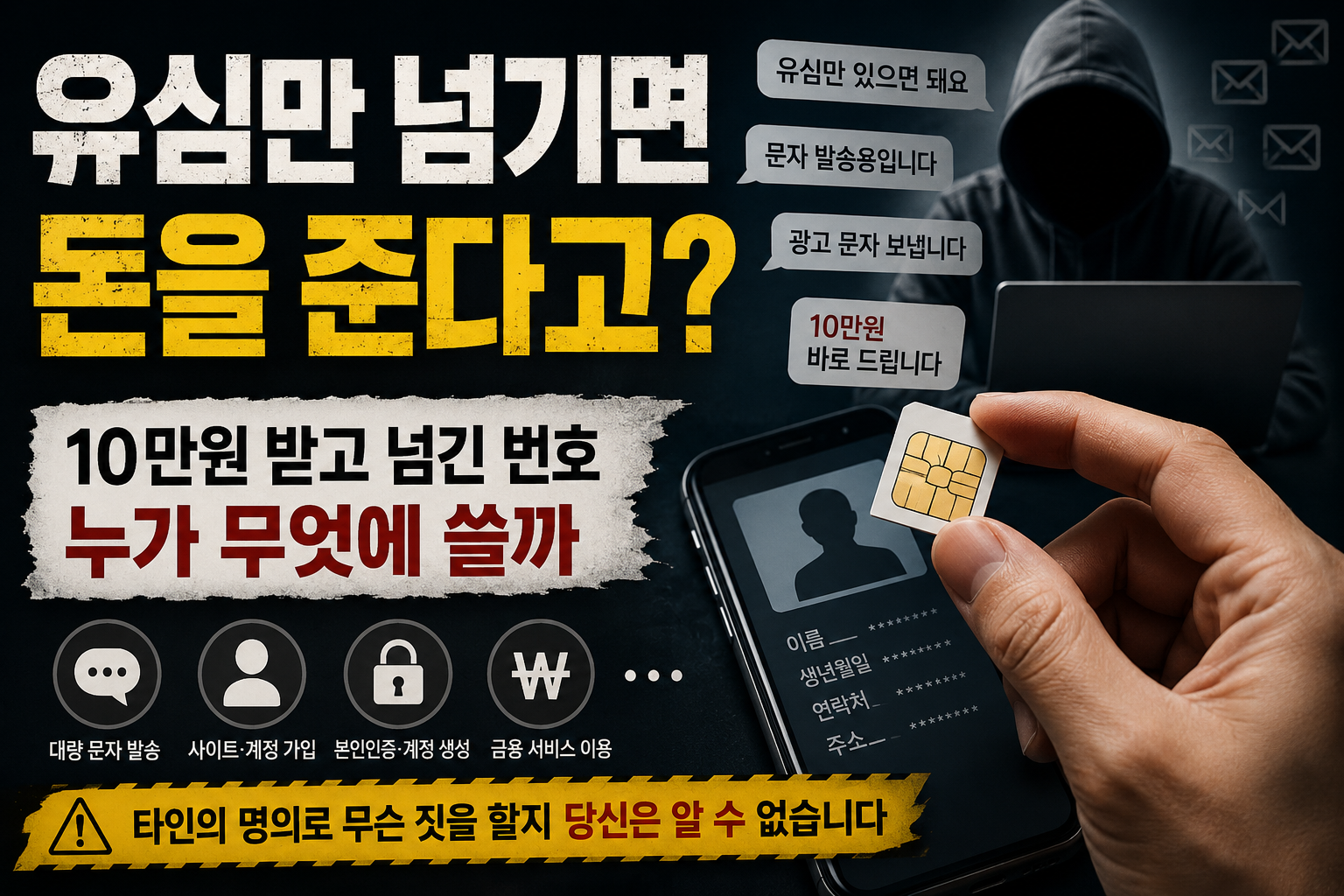 휴대폰만 개통해주면 돈을 준다고?