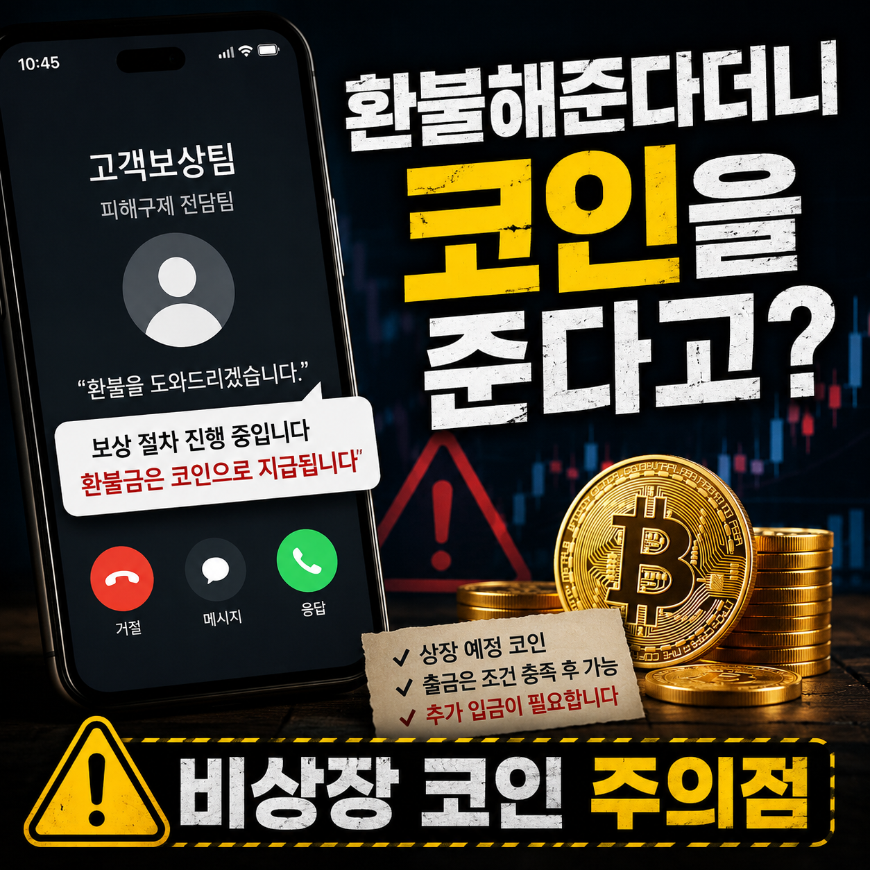환불금을 코인으로 준다면?